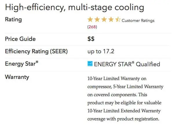 xc16 specs Lennox Air Conditioners