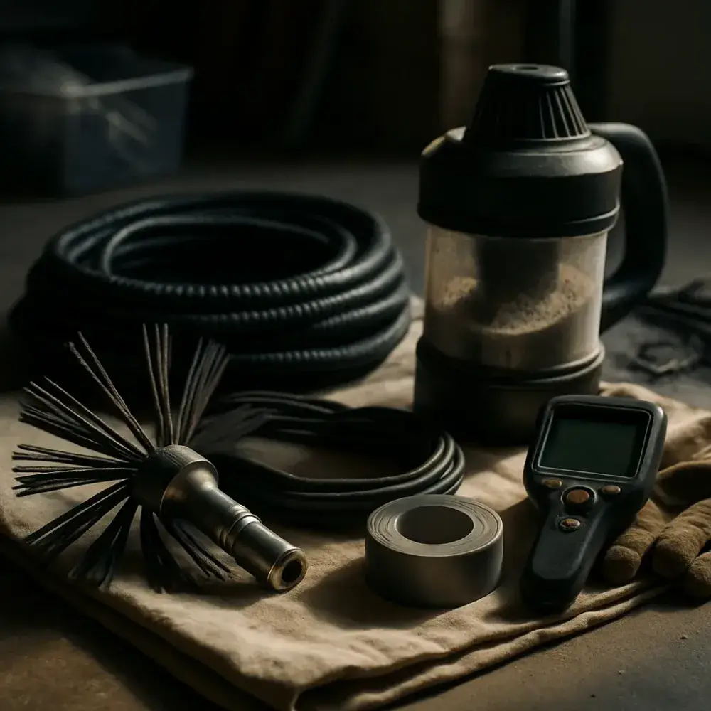 Rotary brush, HEPA vacuum, and inspection camera tools for air duct cleaning in Sunnyvale