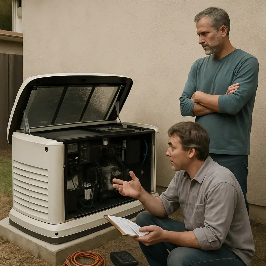 Technician explaining to a Sunnyvale homeowner when generator load testing isn't the right call