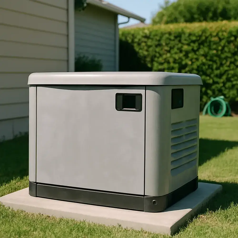 Cleaned standby generator after completed annual service visit in Sunnyvale home