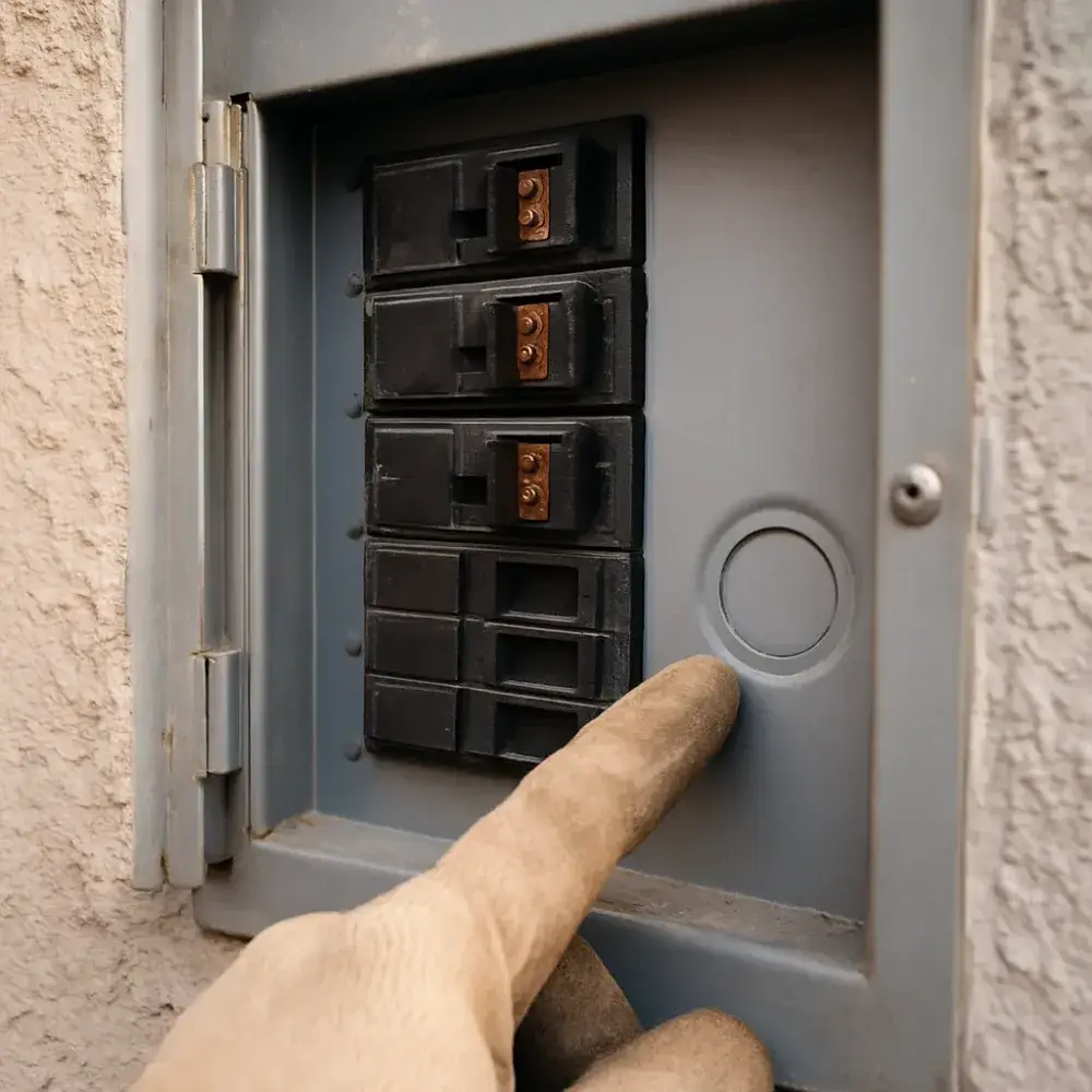 Electrical panel in Sunnyvale shown without generator wiring for switch install