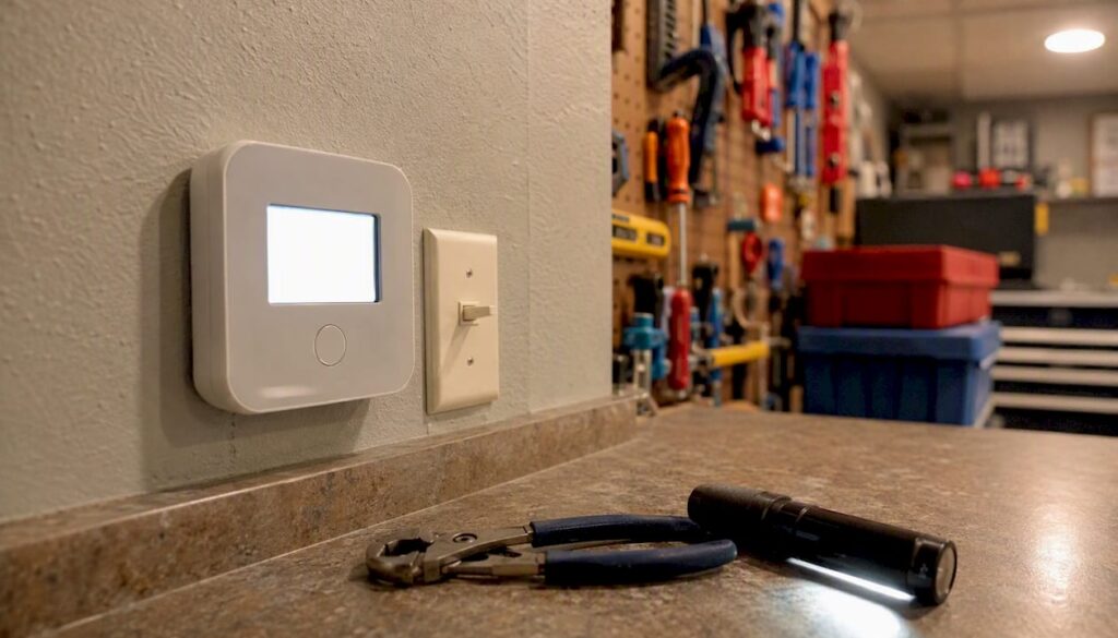 Thermostat with tools for AC check