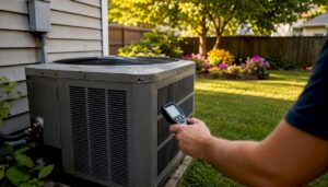 Hand timing AC compressor cycling outdoors