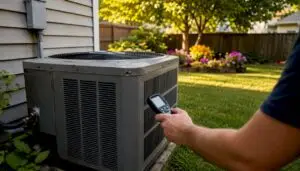 Hand timing AC compressor cycling outdoors