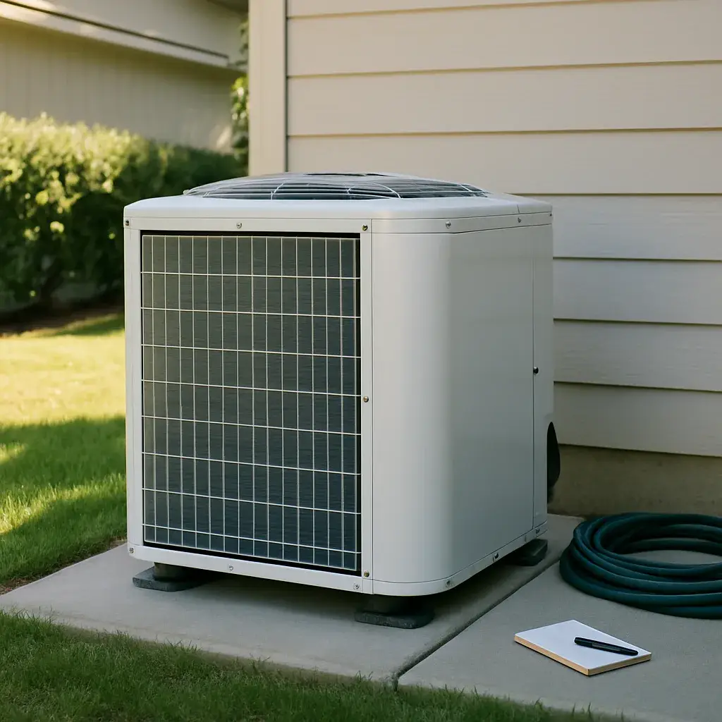 Restored outdoor AC unit after completed diagnosis and repair in Sunnyvale home