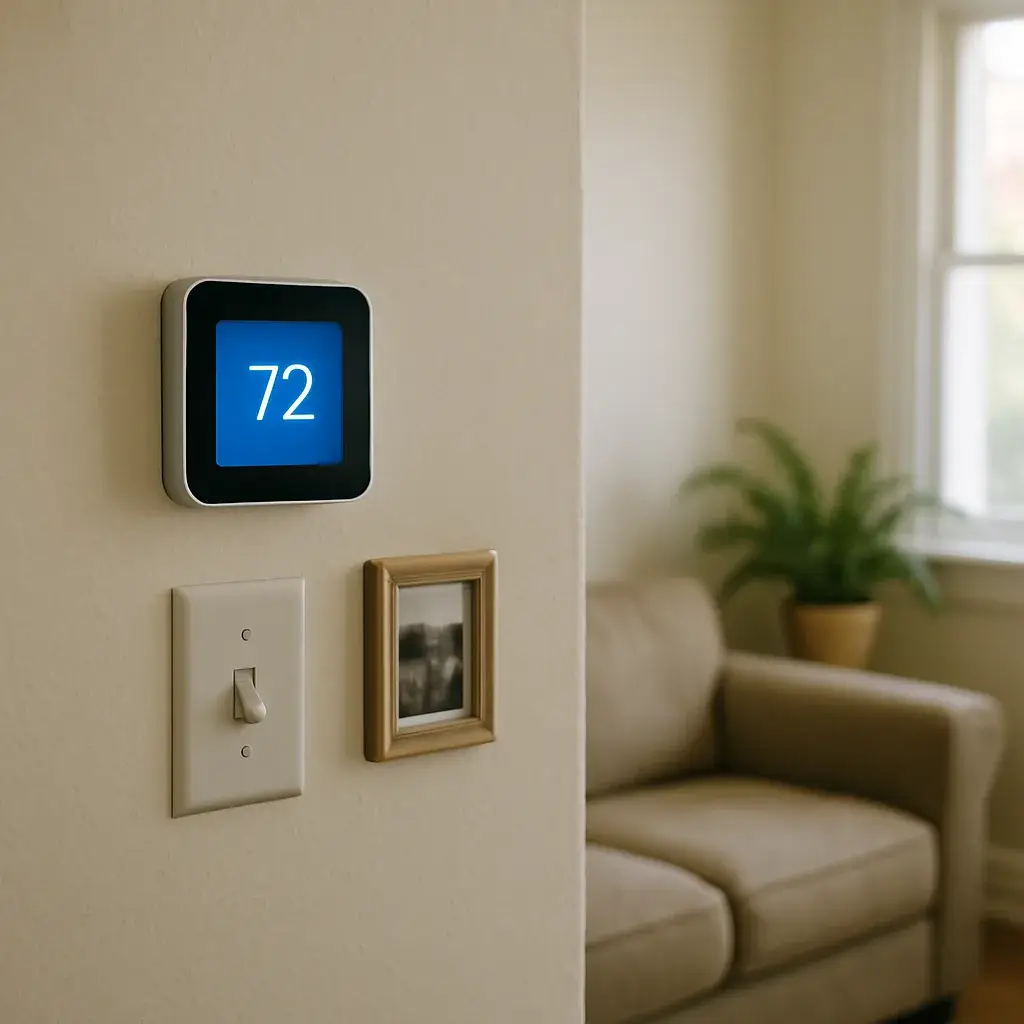 Sunnyvale home thermostat showing stable temperature after AC sensor repair