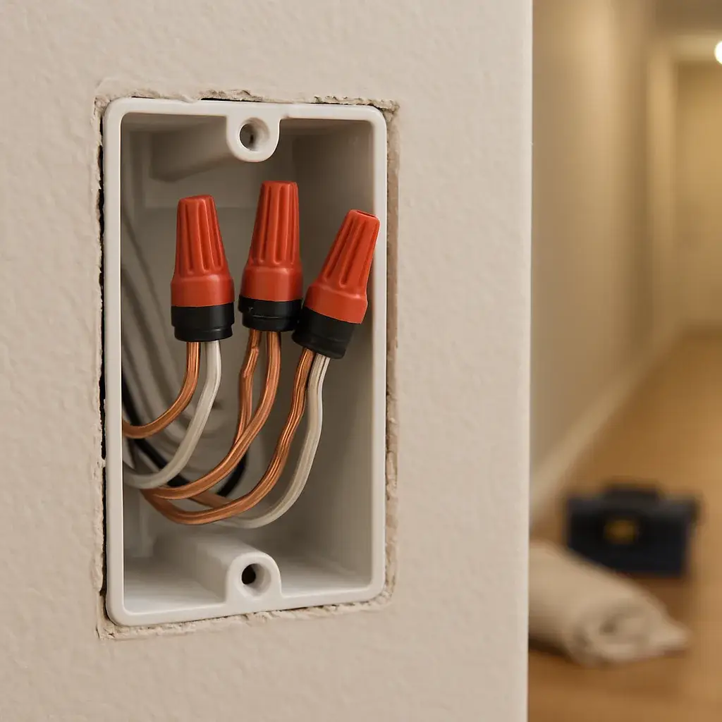 Repaired copper pigtail wiring after aluminum wiring replacement in Sunnyvale home