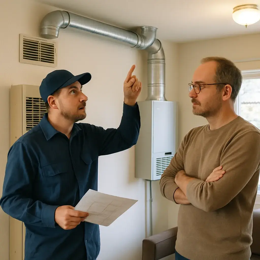 HVAC contractor explains why boiler installation doesn't fit a ducted Sunnyvale home