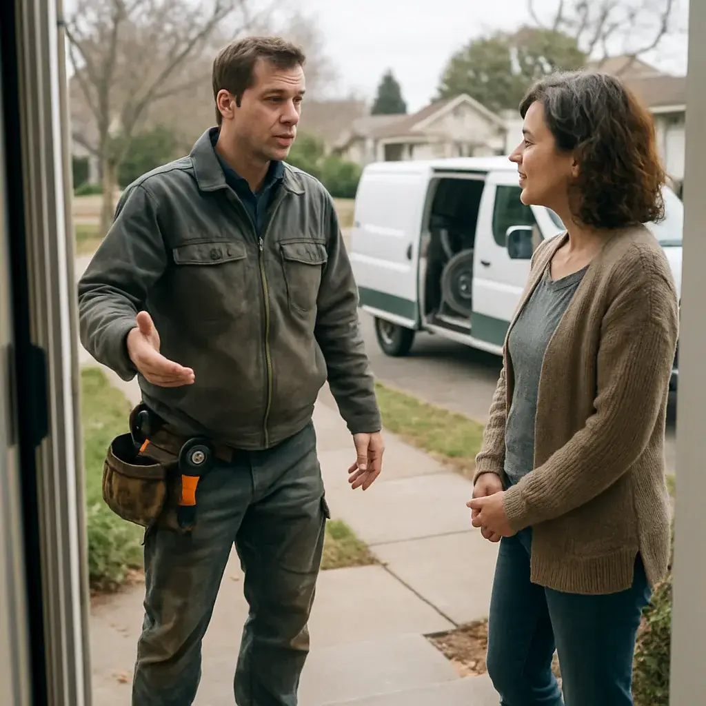 HVAC contractor discusses boiler replacement service area limits with Sunnyvale homeowner