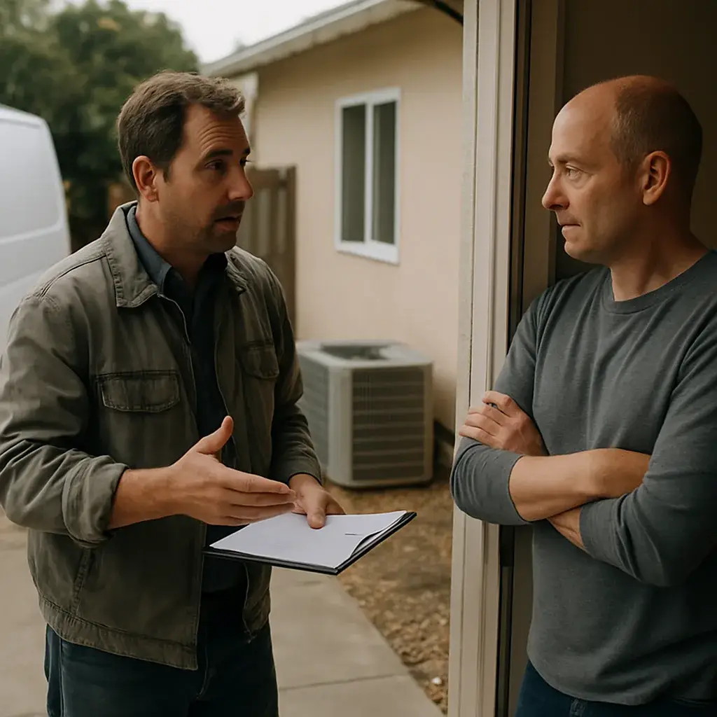 HVAC contractor advises Sunnyvale homeowner that full AC installation isn't needed