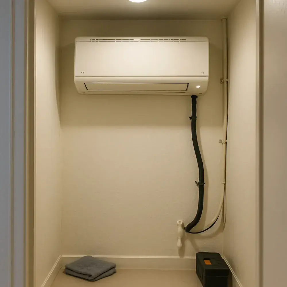 hvac-air-handler-repaired-result-sunnyvale Repaired indoor HVAC air handler running normally after emergency service in Sunnyvale home