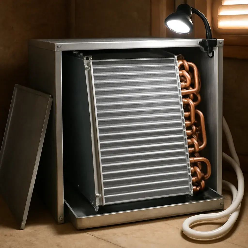 clean-evaporator-coil-after-service-sunnyvale Clean evaporator coil after professional cleaning service in Sunnyvale home