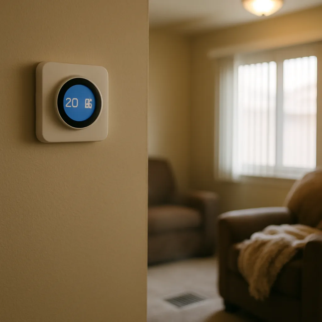 furnace-short-cycling-thermostat-home-sunnyvale Home thermostat showing cool temperature signaling furnace short-cycling in Sunnyvale