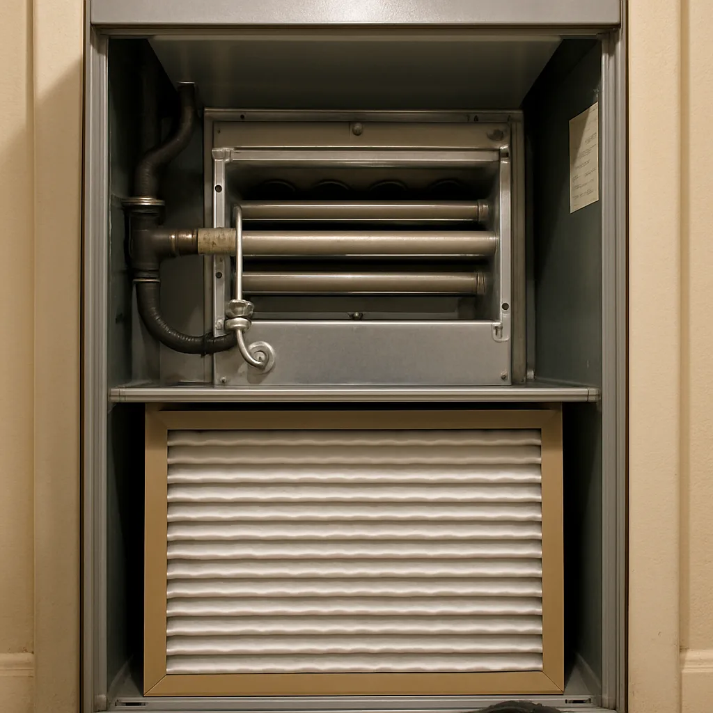 heating-system-inspection-furnace-clean-filter-result-sunnyvale Clean furnace filter and burner after heating system inspection completed in Sunnyvale