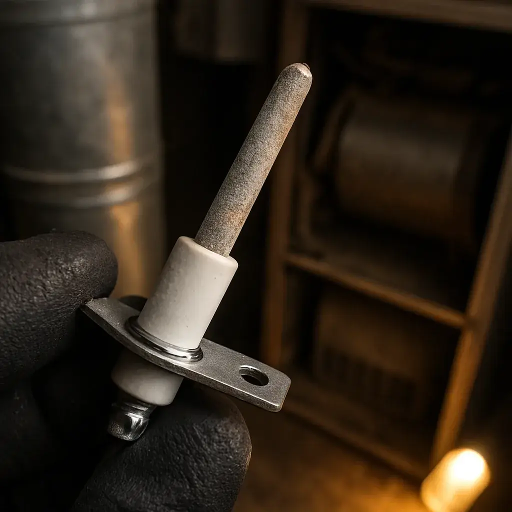 Dirty furnace flame sensor causing heating repair problems in Sunnyvale