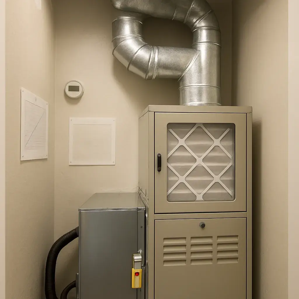 hepa-filtration-completed-install-mechanical-closet-sunnyvale Completed HEPA filtration system installed in Sunnyvale home mechanical closet