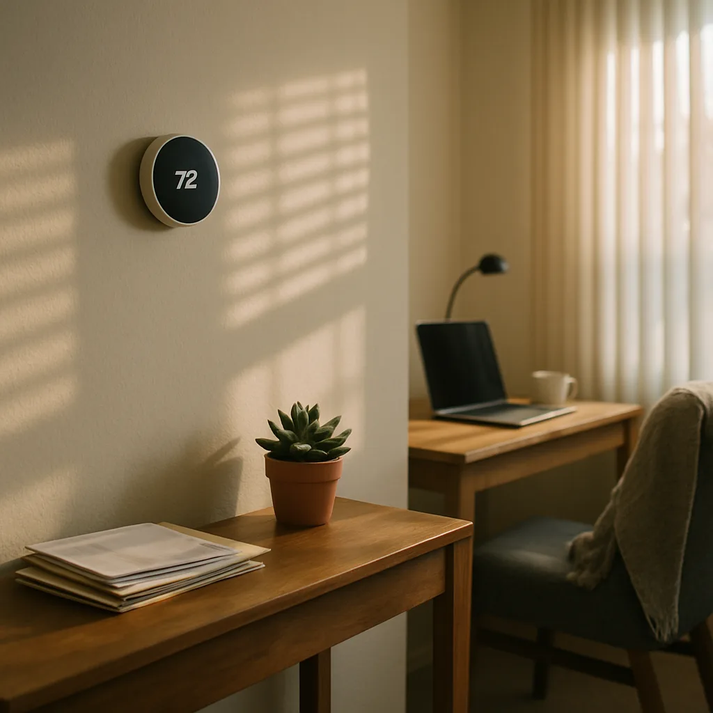 Smart thermostat in Sunnyvale home reflecting improved comfort after mechanical system retrofit