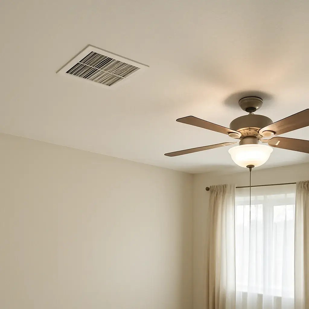 Finished ceiling vent installation result in Sunnyvale bedroom airflow upgrade