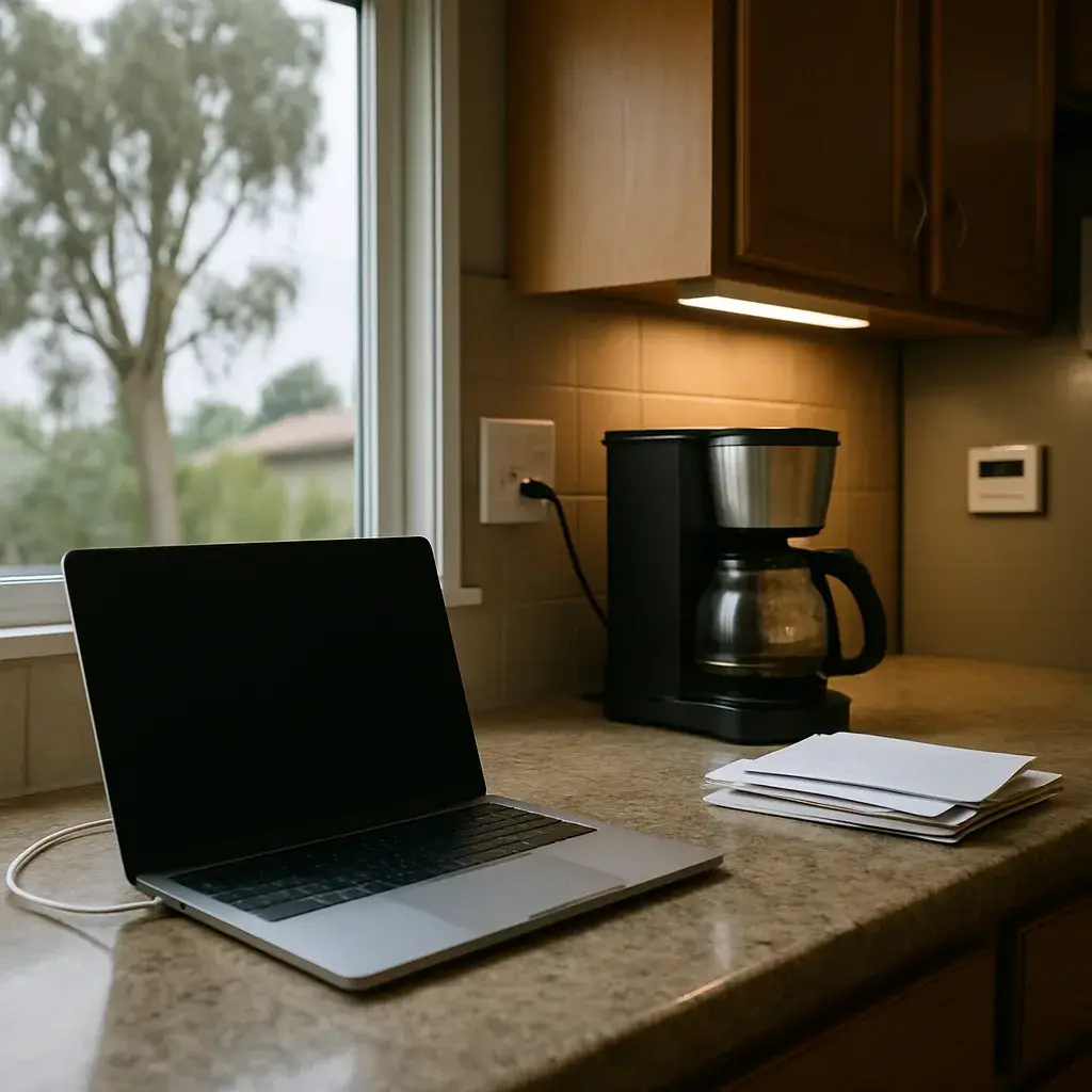 protected-home-electronics-kitchen-sunnyvale Sunnyvale kitchen with electronics protected by whole-house surge protector installation