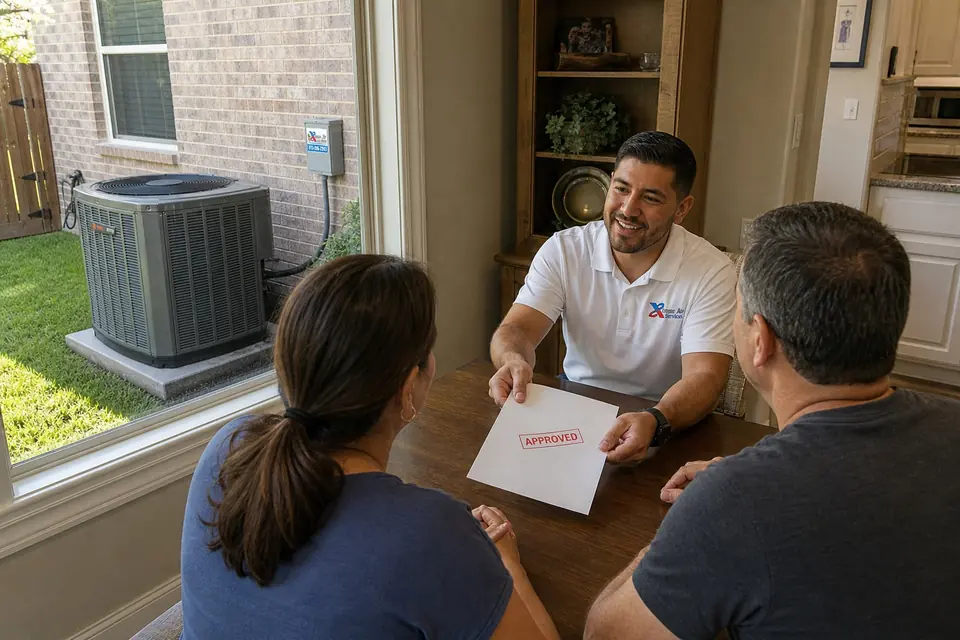 AC Financing Covers Both Repairs and Full System Replacement, illustrated for Xtreme Air Services in Sunnyvale, TX